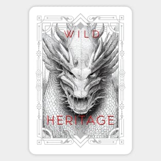 Dragon Legend Wild Nature Illustration Line Epic Illustration Line Art Magnet